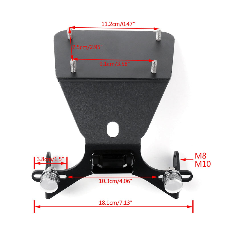 Aluminiowy czarny uchwyt na tablicę rejestracyjną do motocykla Yamaha R3/R25/MT-03/MT-25 Generic