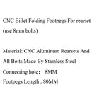 CNC klappbare Fußrasten Fußrasten hinten Set Rest Racing für Universal-Motorrad blau generisch