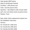 Sorte forreste fodpinde Fodpinde Aluminium Passager til Yamaha R1 R6 99-12 R6S Generisk