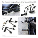 Bagsædepassager fodstøttebeslag til Kawasaki Vulcan 650 VN650 2015+ Sort Generisk