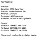 Reposapiés Trasero Reposapiés para Suzuki GSXR600 GSXR750 06-14 GSXR1000 2005-14 Negro