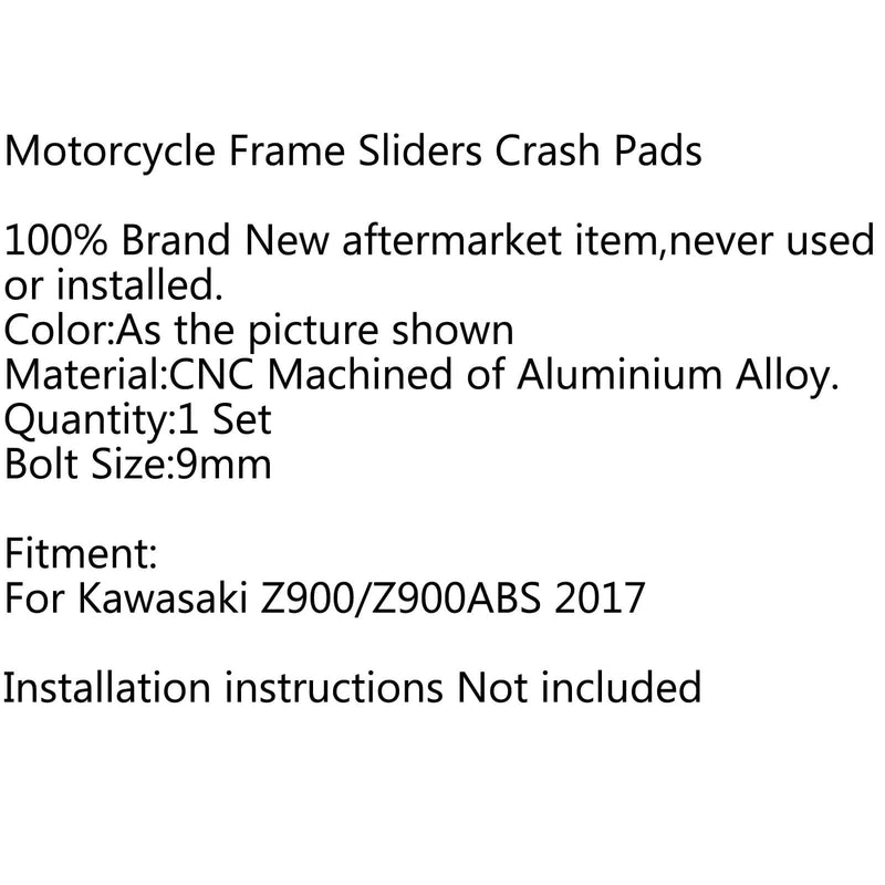 CNC crash pads crash pad cover beskyttelsesfilm for Kawasaki Z900 2017 Generic