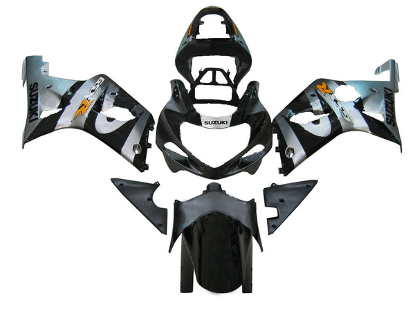 Fairings 2000-2002 Suzuki GSXR 1000 Silver & Black Racing Generic