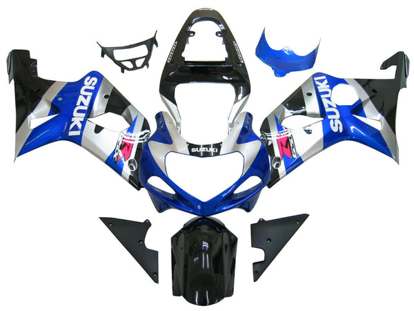 Carenados 2000-2002 Suzuki GSXR 1000 Plata Azul Negro GSXR Genérico