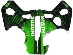 Fairings 2000-2002 Suzuki GSXR 1000 Black & Green Flame Racing Generic