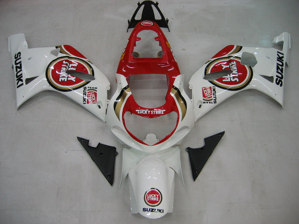 Fairings 2000-2002 Suzuki GSXR 1000 White & Red Lucky Strike Generic