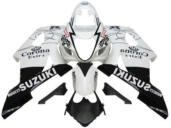 Carenados 2003-2004 Suzuki GSXR 1000 Blanco y Negro Corona Suzuki Genérico