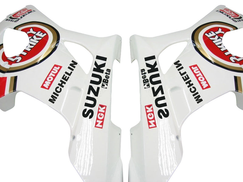 Fairings 2003-2004 Suzuki GSXR 1000 White and Red Lucky Strike Racing Generic