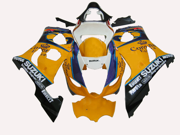 Carenagens 2003-2004 Suzuki GSXR 1000 Amarelo e Branco Corona Racing Generic