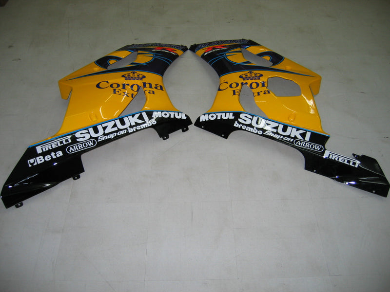 Verkleidungen 2003-2004 Suzuki GSXR 1000 Gelb &amp; Weiß Corona Generic