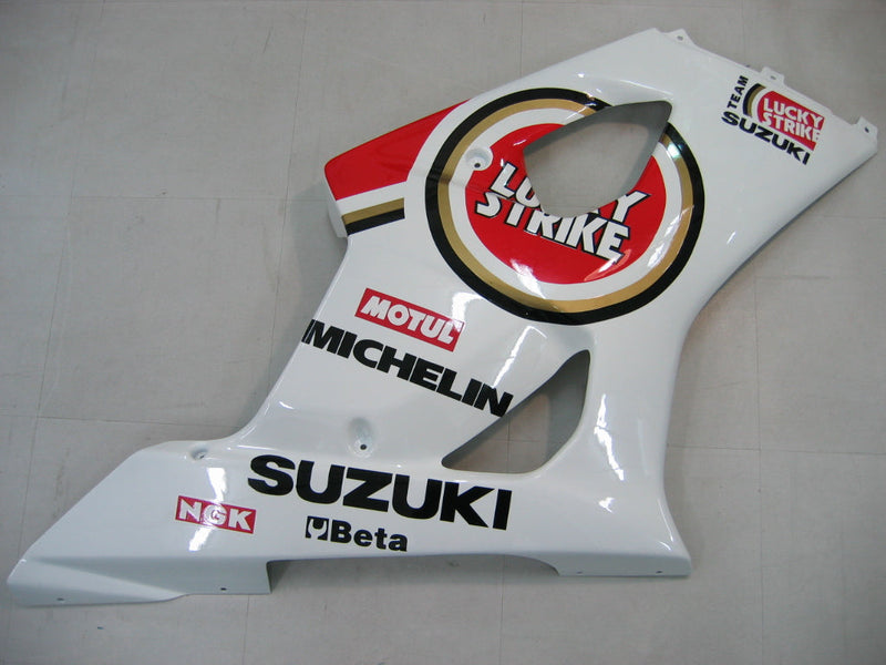 Carenados 2003-2004 Suzuki GSXR 1000 Blanco y Rojo Lucky Strike Genérico