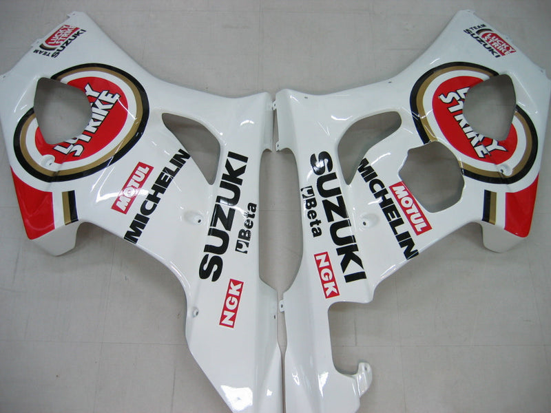 Carenados 2003-2004 Suzuki GSXR 1000 Blanco y Rojo Lucky Strike Racing Genérico