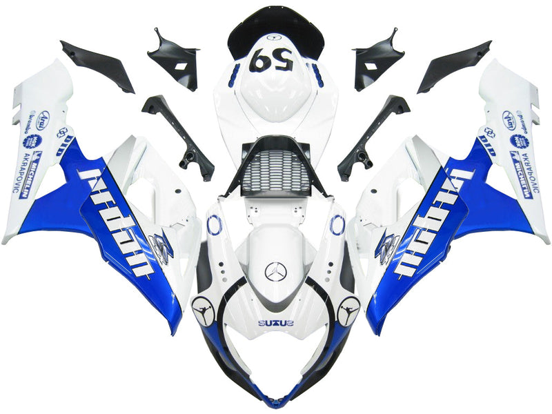 Verkleidungen 2005-2006 Suzuki GSXR 1000 Weiß &amp; Blau Jordan Racing Generic