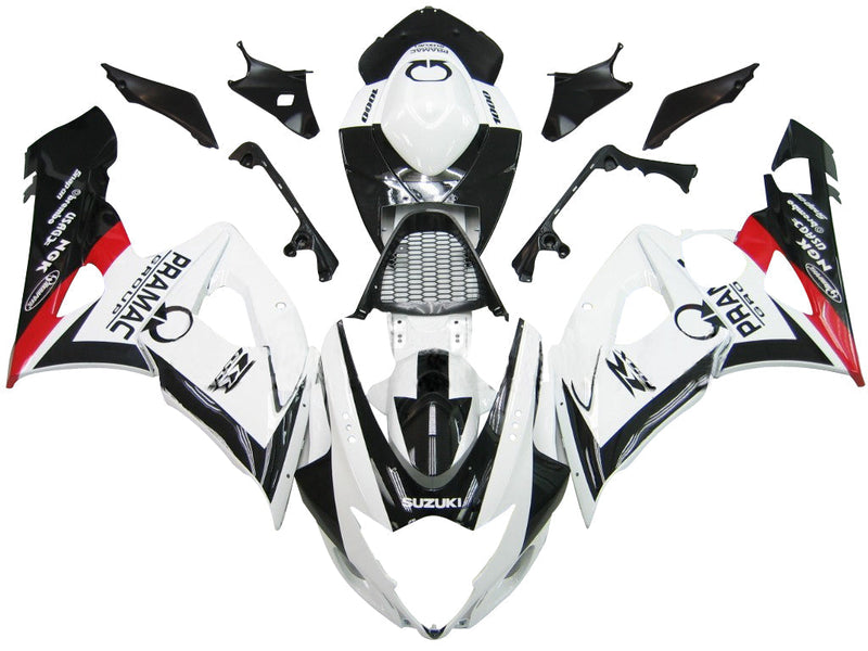 Owiewki 2005-2006 Suzuki GSXR 1000 Biały Czarny Pramac Generic