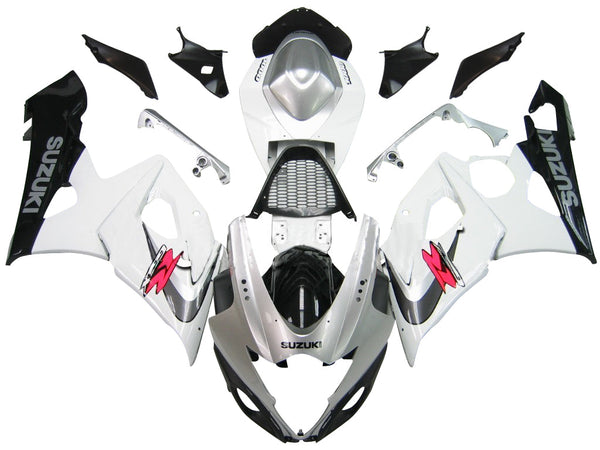 Carenados 2005-2006 Suzuki GSXR 1000 Blanco y Plata GSXR Genérico