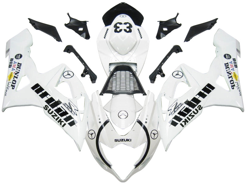 For GSXR1000 2005-2006 Bodywork Fairing White ABS Injection Molded Plastics Set