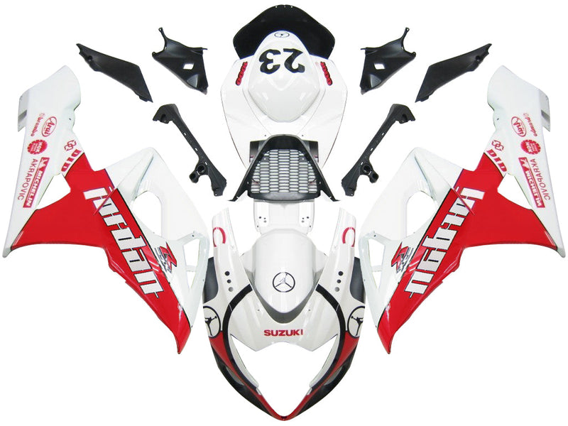 Verkleidungen 2005-2006 Suzuki GSXR 1000 Weiß &amp; Rot Jordan Generic