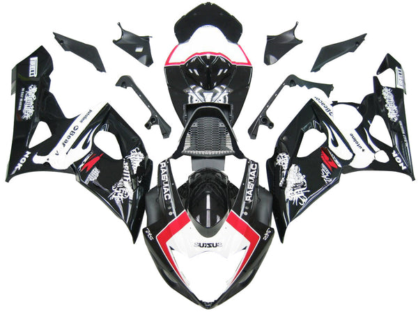 Fairings 2005-2006 Suzuki GSXR 1000 Svart Hvit Suzuki GSXR Generisk