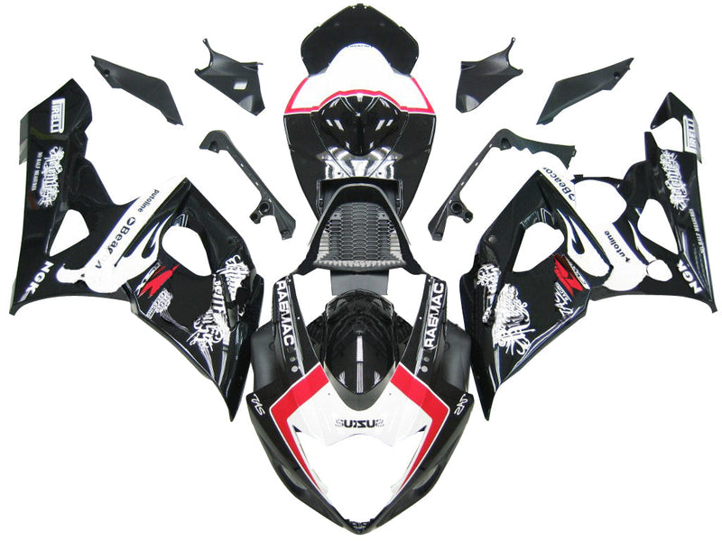 Carenados 2005-2006 Suzuki GSXR 1000 Negro Blanco Suzuki GSXR Genérico