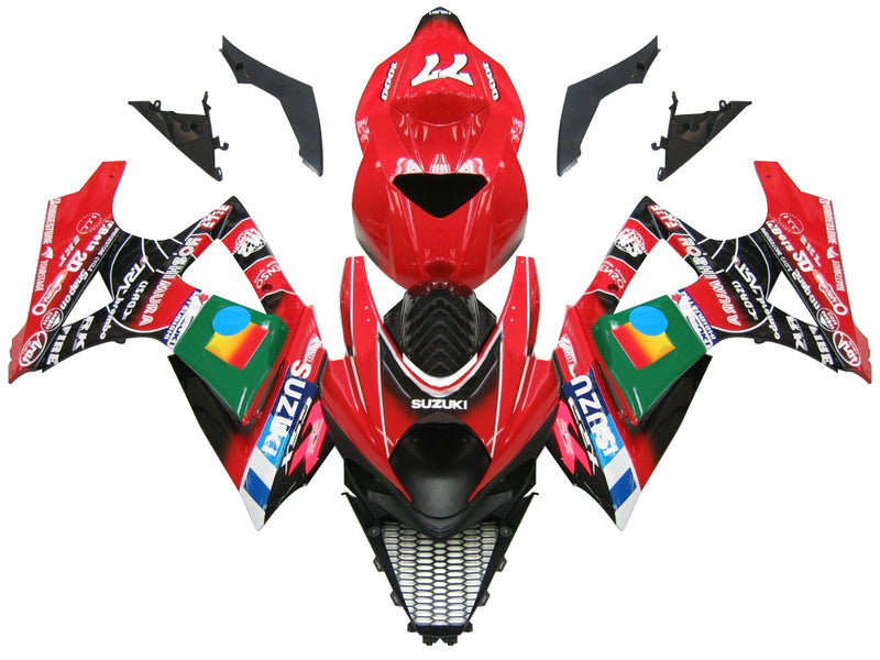 For GSXR1000 2007-2008 Bodywork Fairing Red ABS Injection Molded Plastics Set