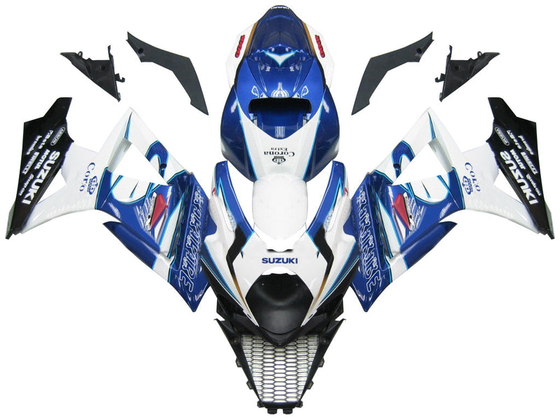 Fairings 2007-2008 Suzuki GSXR 1000 Vit Blå Alstare Corona Racing Generic