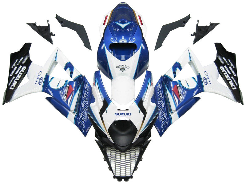 Carenados 2007-2008 Suzuki GSXR 1000 Blanco Azul Alstare Corona Genérico