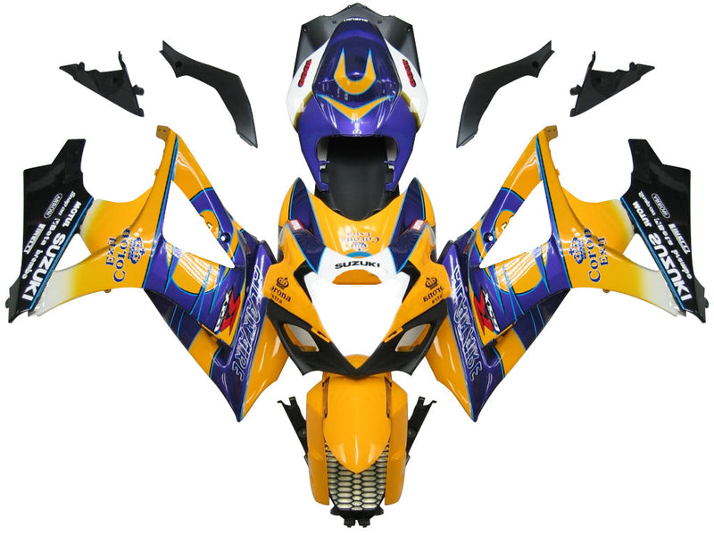 For GSXR1000 2007-2008 Bodywork Fairing Yellow ABS Injection Molded Plastics Set