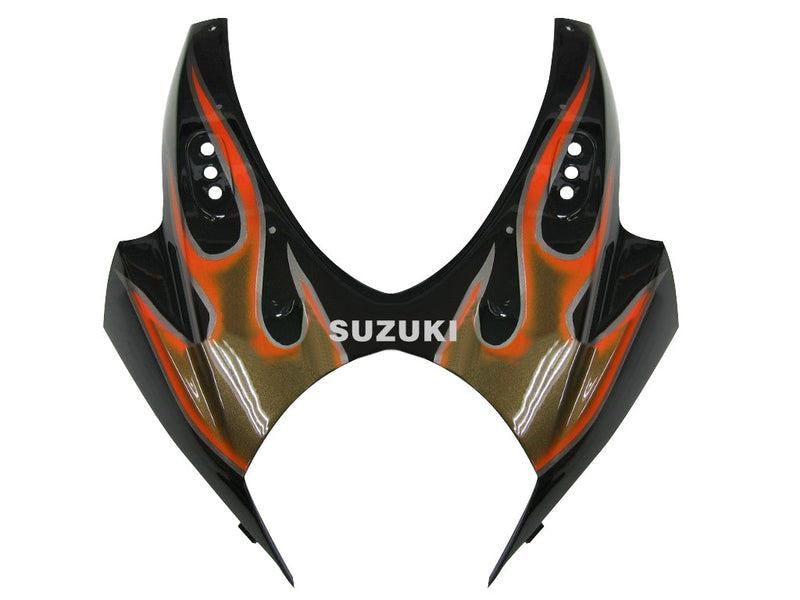 Carenados 2007-2008 Suzuki GSXR 1000 negro y naranja dorado Flame Racing genérico