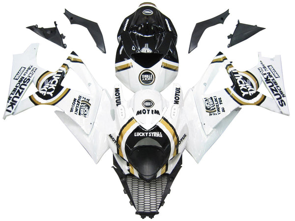 Verkleidungen 2007-2008 Suzuki GSXR 1000 Weiß Schwarz Gold Lucky Strike Racing Generic