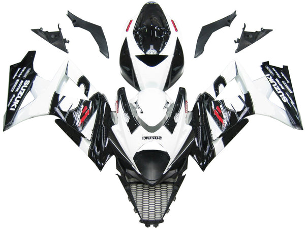 Carenagens 2007-2008 Suzuki GSXR 1000 Preto e Branco GSXR Genérico