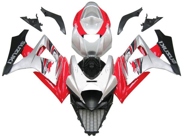 Carenagens 2007-2008 Suzuki GSXR 1000 Silver &amp; Red GSXR Racing Generic