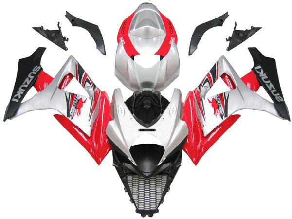 Carenagens 2007-2008 Suzuki GSXR 1000 Silver &amp; Red GSXR Generic