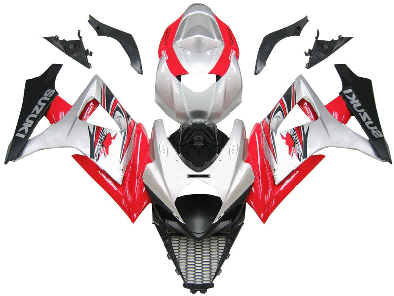 Fairings 2007-2008 Suzuki GSXR 1000 Silver and Red GSXR Generic