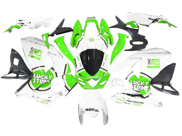 Carenagens 2009-2016 Suzuki GSXR 1000 branco e verde Lucky Strike Racing genérico