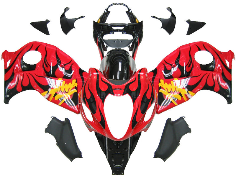 Carenados 1999-2007 Suzuki GSX1300 Hayabusa Rojo y Negro Flame Racing Genérico