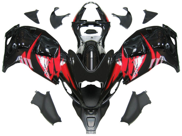 Carenados 1999-2007 Suzuki GSX1300 Hayabusa Negro y Rojo Hayabusa Genérico