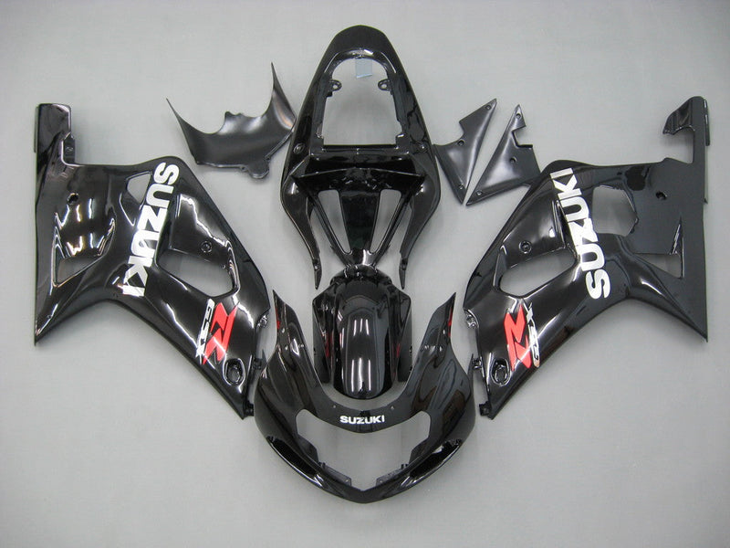 For GSXR600 2001-2003 Bodywork Fairing Black ABS Injection Molded Plastics Set