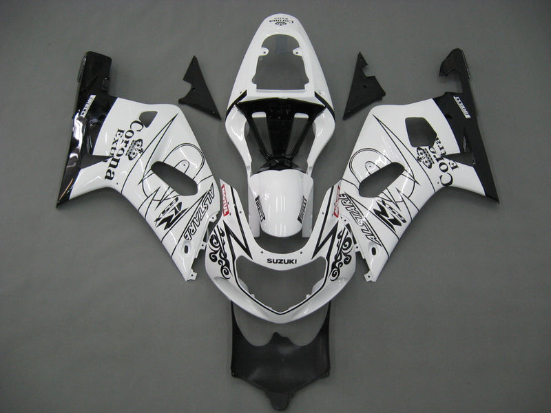 Fairings 2001-2003 Suzuki GSXR 600 Vit Svart Alstare Corona GSXR Racing Generic