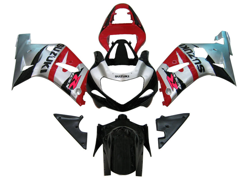 Fairings 2001-2003 Suzuki GSXR 600 Sølv Rød Svart GSXR Generisk