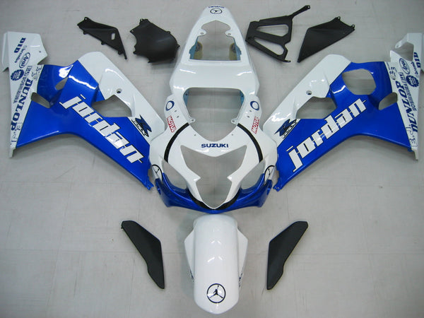 For GSXR 600/750 2004-2005 Bodywork Fairing White Blue ABS Injection Molded Plastics Set