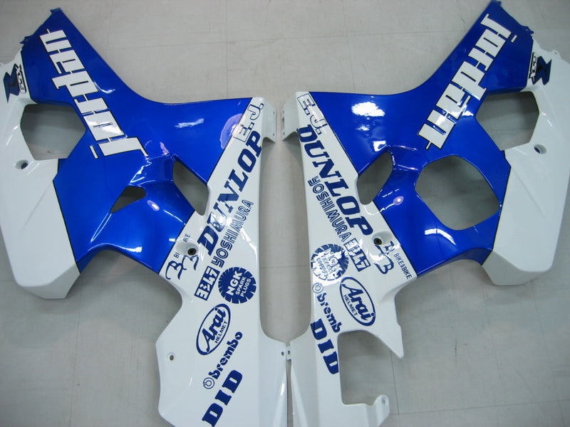 For GSXR 600/750 2004-2005 Bodywork Fairing White Blue ABS Injection Molded Plastics Set