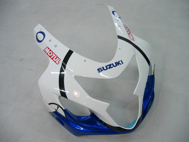 For GSXR 600/750 2004-2005 Bodywork Fairing White Blue ABS Injection Molded Plastics Set