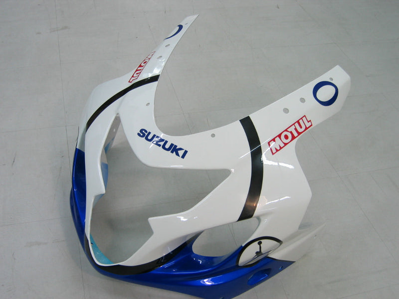 For GSXR 600/750 2004-2005 Bodywork Fairing White Blue ABS Injection Molded Plastics Set