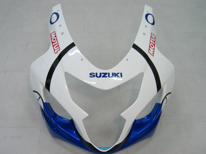 For GSXR 600/750 2004-2005 Bodywork Fairing White Blue ABS Injection Molded Plastics Set