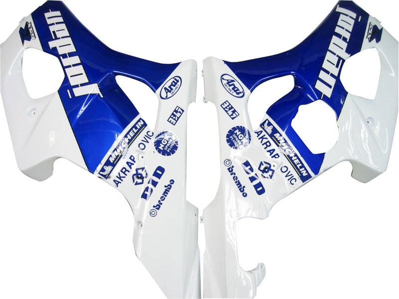 For GSXR 600/750 2004-2005 Bodywork Fairing White Blue ABS Injection Molded Plastics Set