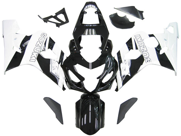 Carenados 2004-2005 Suzuki GSXR 600 750 Negro Blanco Suzuki GSXR Racing Genérico