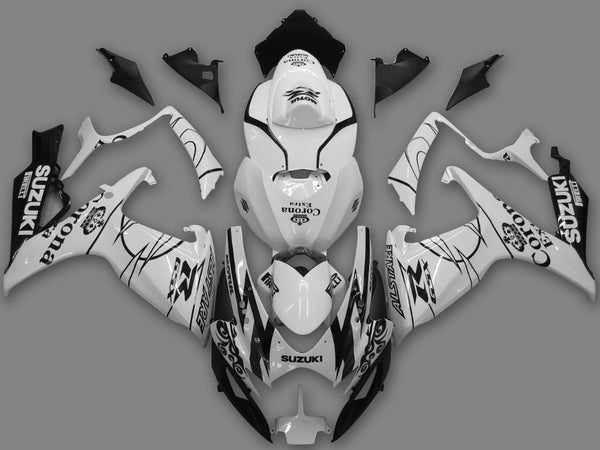 Fairings 2006-2007 Suzuki GSXR 600 750 Vit Svart Alstare Corona Racing Generic