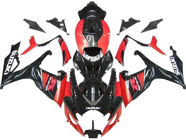 Carenados 2006-2007 Suzuki GSXR 600 750 negro y rojo GSXR Racing genérico