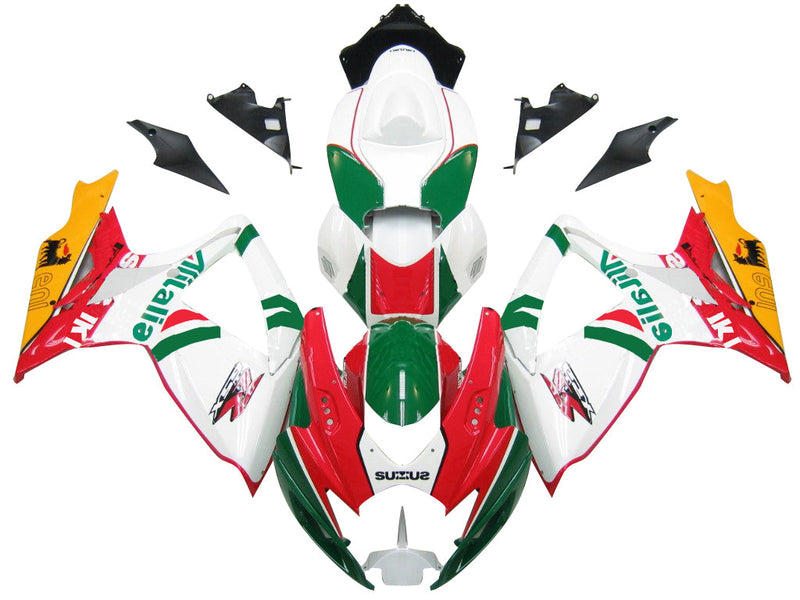 Owiewki 2006-2007 Suzuki GSXR 600 750 Biały Czerwony Zielony Alitalia Racing Generic