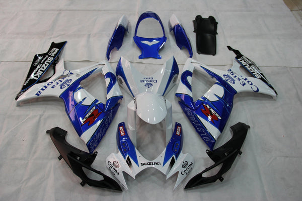 Fairings 2006-2007 Suzuki GSXR 600 750 Hvit Blå Corona Racing Generisk